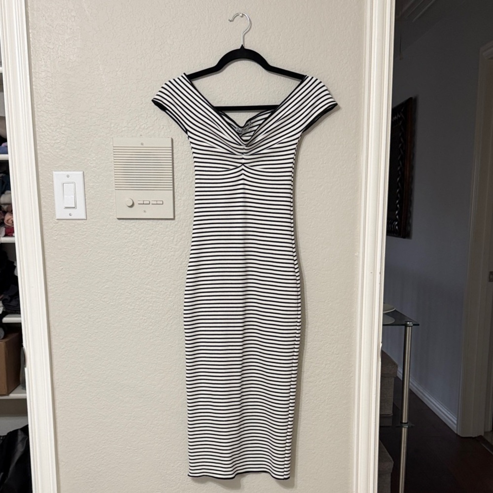 Striped Off-Shoulder Dress
